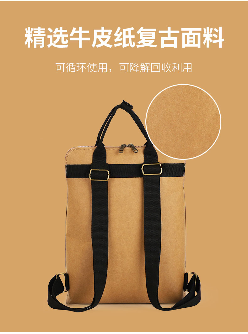 復古牛皮紙手提背包,雙肩包代工廠,廣東背包廠家.jpg